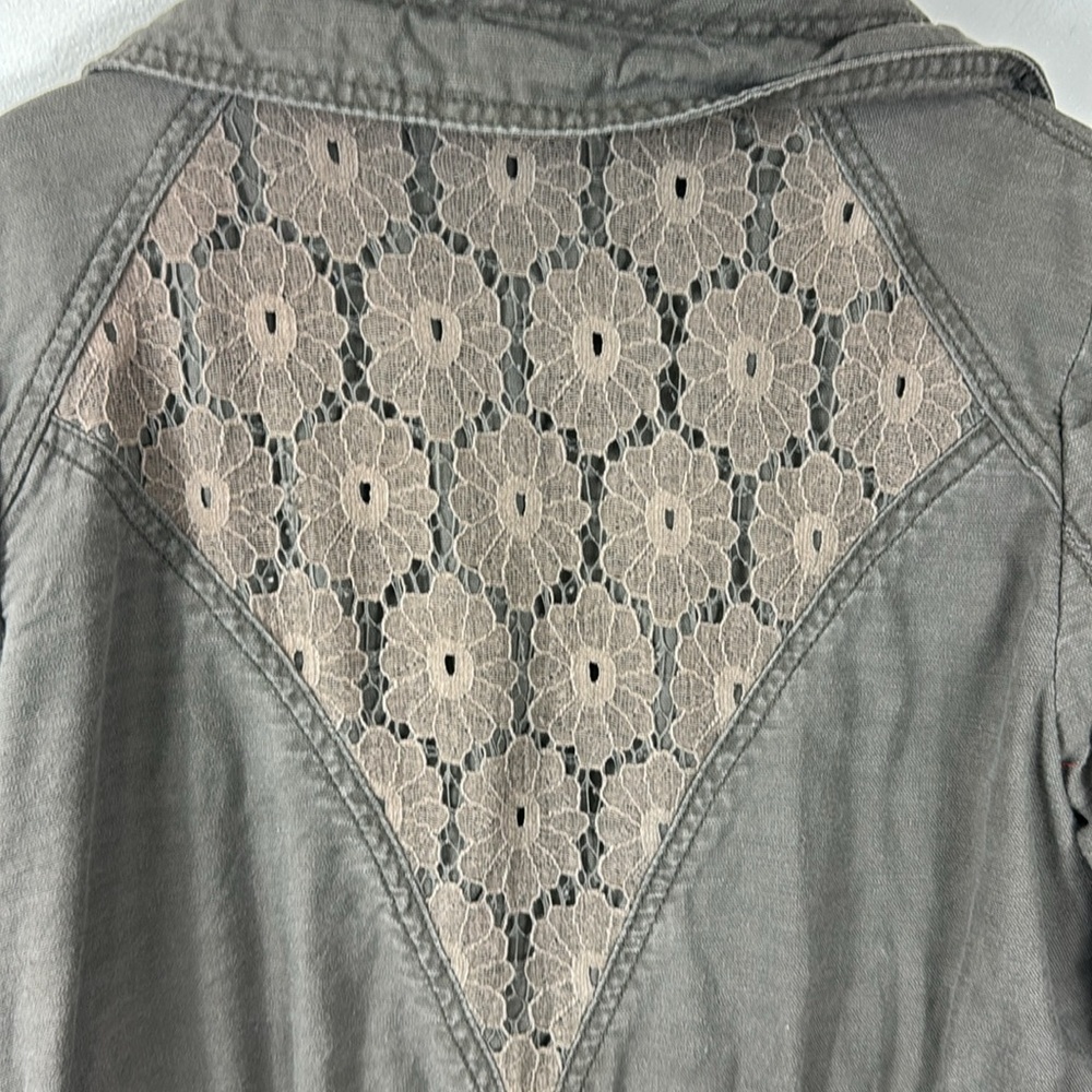 Anthropologie Hei Hei Military Field Utility Jacket Women S Olive Green Pockets - Picture 13 of 15